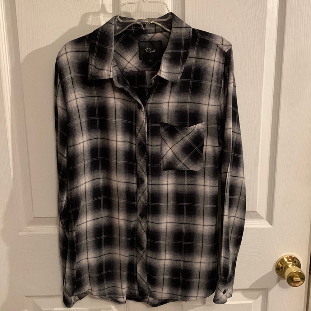 Rails Hunter Black/Sand Long Sleeve Plaid Shirt